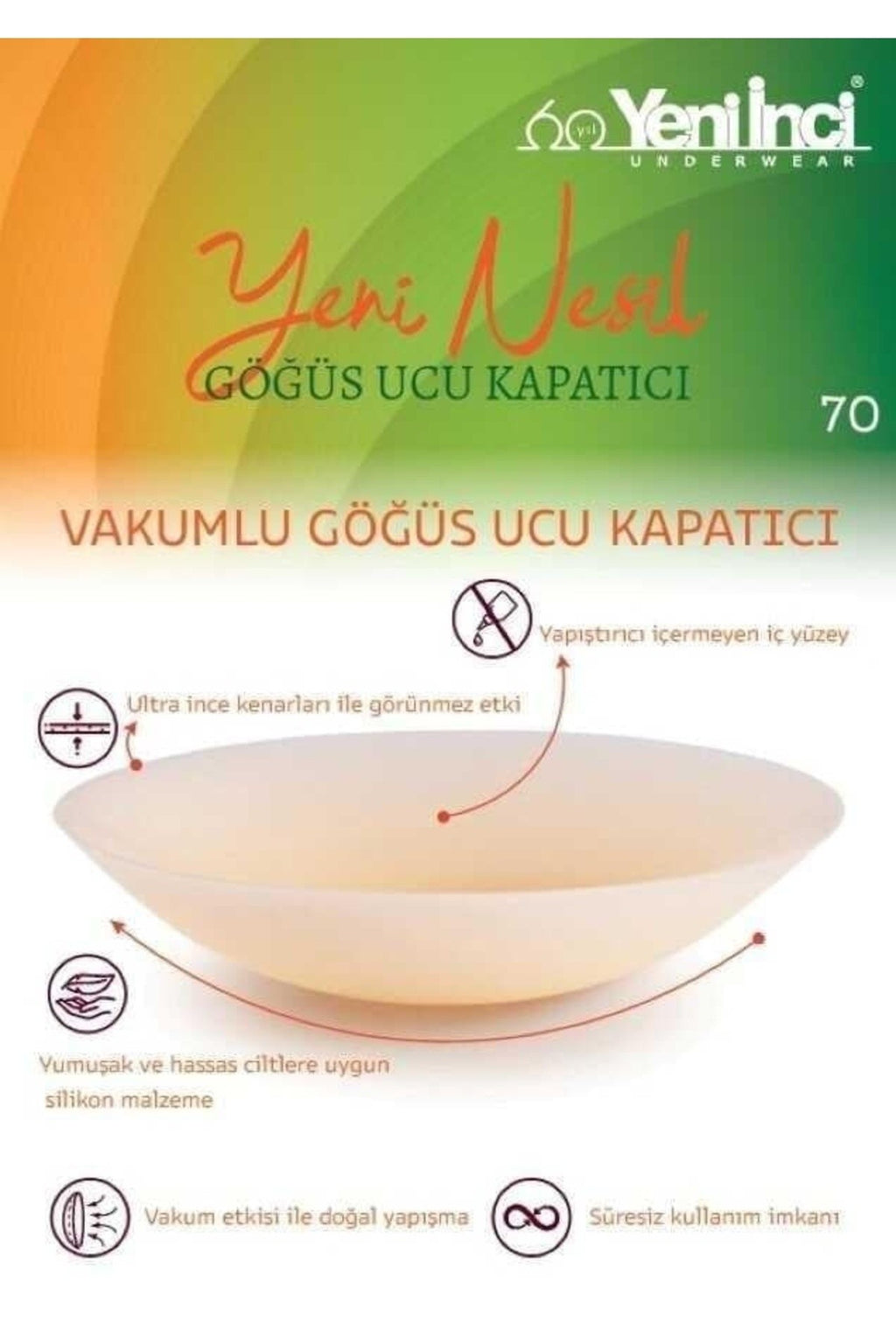 Yeni İnci Vakumlu Göğüs Ucu Kapatıcı