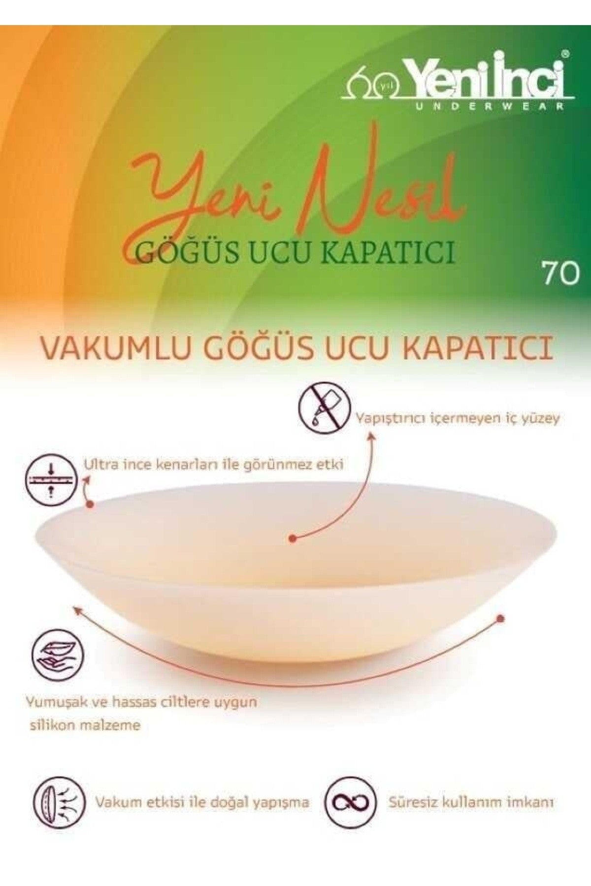 Yeni İnci Vakumlu Göğüs Ucu Kapatıcı