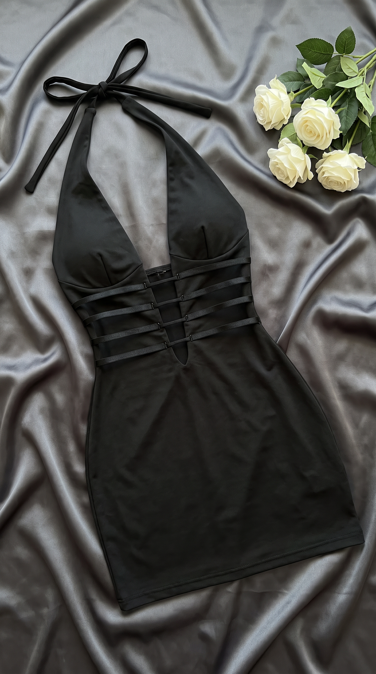 New Dreams Halter Yaka Gecelik - Siyah